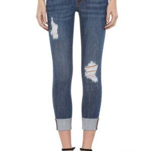 Dark Wash Cuffed Jeans